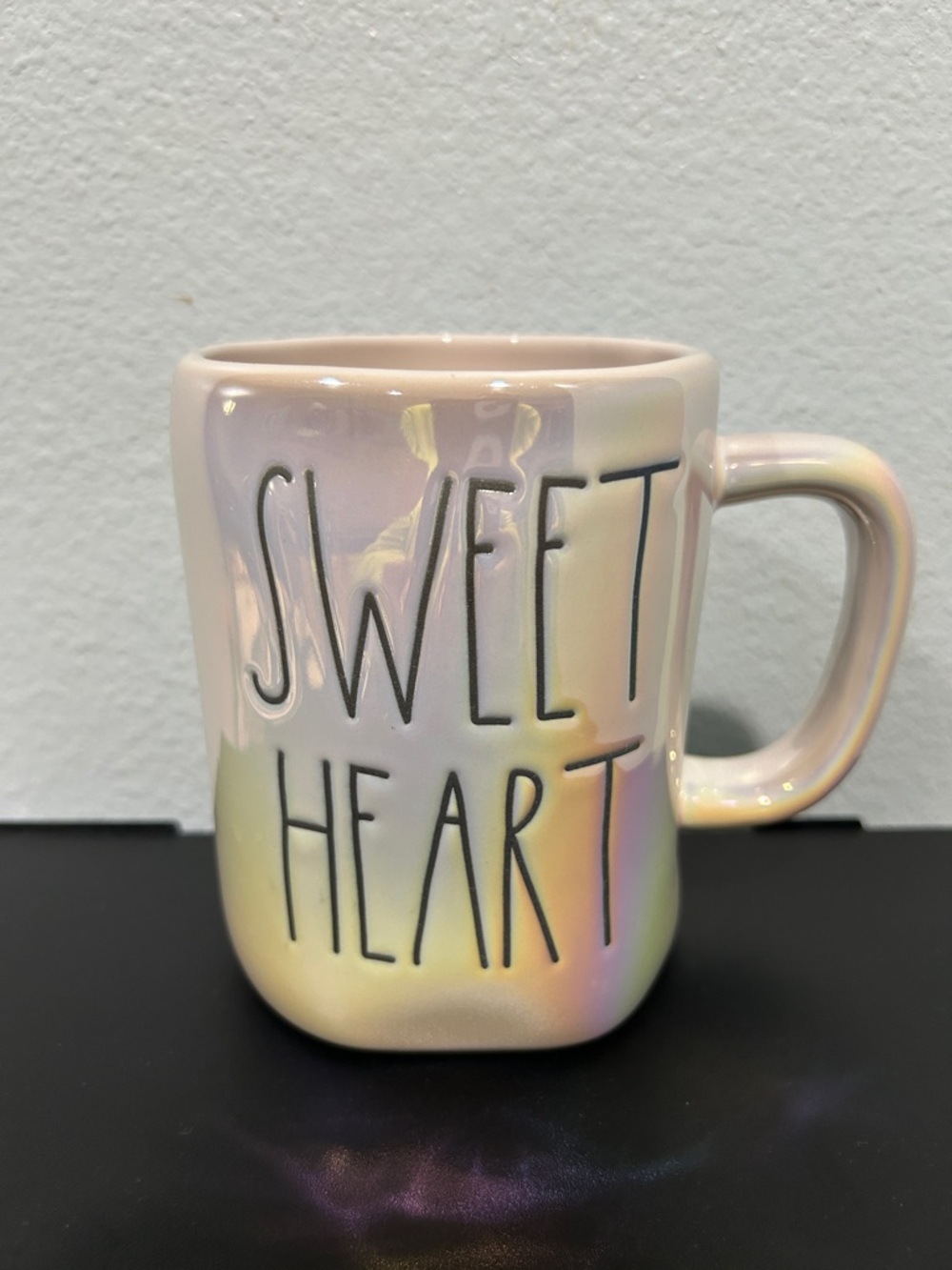 EUC Rae Dunn iridescent pink "SWEET HEART" mug